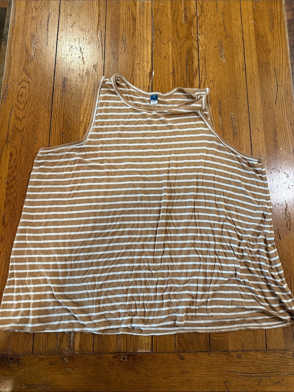 Old Navy Tan and White Striped Women's Tank
